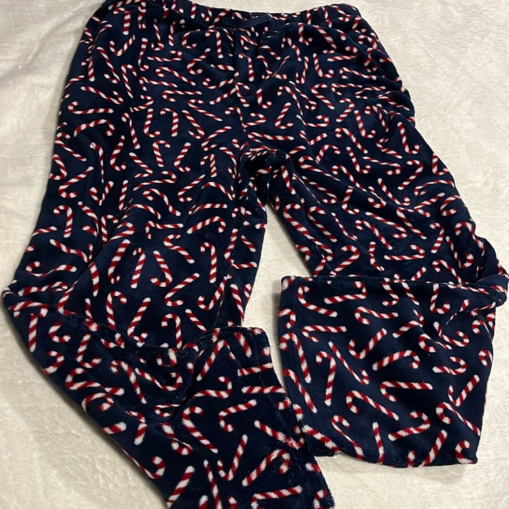 JOE BOXER FLEECE PJ PANTS SIZE XXL Navy Blue w/ candy canes